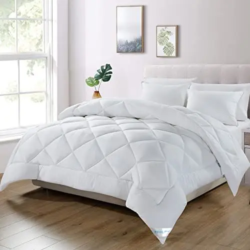 Produktbild: WAVVE Bettdecke 200x220cm Ganzjahresdecke 4 Jahreszeiten, Steppdecke 300gsm Mikrofaser 220x200 cm, Super Weiche Zudecke Schlafdecke Atmungsaktive 200 x 220 Weiß
