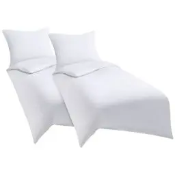 Produktbild: WAVVE Bettwäsche 135x200 4teilig Weiß - Bettbezüge 135 x 200 2er Set mit Kissenbezüge 80x80 cm, Bettwäsche-Sets 135x200cm aus Mikrofaser mit Reißverschluss Weich, Weiss