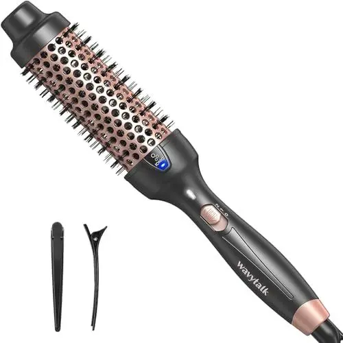 Produktbild: Wavytalk Thermobürste, Thermal Brush 38mm Ionische Lockenbürste erhitzt zur Erzeugung natürlicher Locken, Heiße Rundbürste für Blowout Express, EU-Plug Dual-Spannung