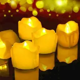 Produktbild: WAWORIO LED Kerzen, 12er Set LED Teelichter mit Timer Flammenlose LED Kerzen Batteriebetriebener, echte Flammeneffekt, flackernde LED Tee Lichter für Weihnachten, Ostern, Hochzeit, Party (Gelb)