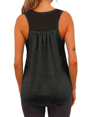 Produktbild: Wayleb Damen Sport Tank Top Fitness Gym Locker Running Yoga Oberteil Sommer Baumwolle Workout Ärmellos Pilates Laufshirt S-3XL