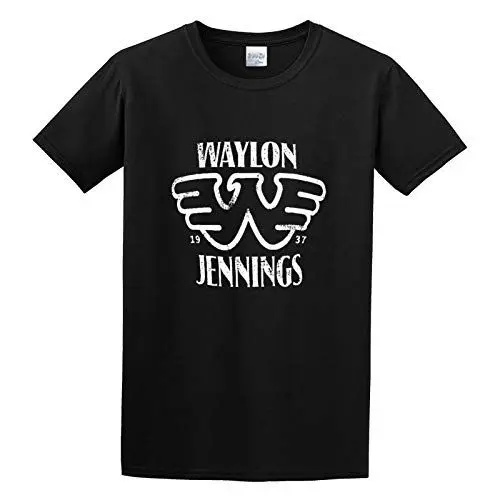 Produktbild: Waylon Jennings Cotton Round Neck Shirt for Men Black XL