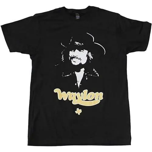 Produktbild: Waylon Jennings Texas T Shirt Casual Custom Short Sleeve Cotton Black L