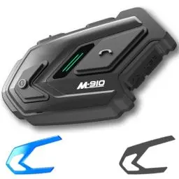 Produktbild: WAYXIN M910 Motorrad Headset mit Audio Multitasking Funktion 1pc,Intercom Motorrad Kommunikationssystem Bis zu 8 Motorräder verbunden,2000m Helm Headset mit Gegensprechanlage und Musikteilen Funktion