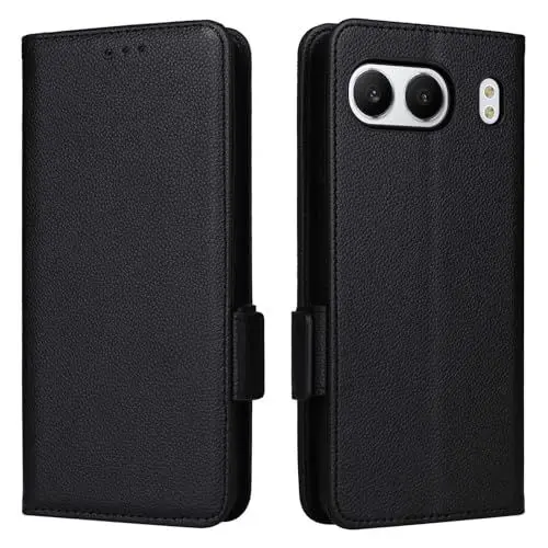 Produktbild: WBWONE Hülle für OnePlus Nord 4 5G, Handyhülle Premium PU Hülle Lederhülle Klappbar Flip Case Tasche Magnet Kartenfach Standfunktion Schutzhülle, Schwarz