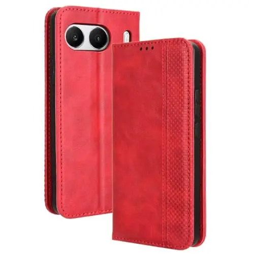 Produktbild: WBWONE Hülle für OnePlus Nord 4 5G, Premium TPU/PU Leder Klappbar Schutzhülle Tasche Handyhülle mit Standfunktion & Kartensteckplätzen, Rot