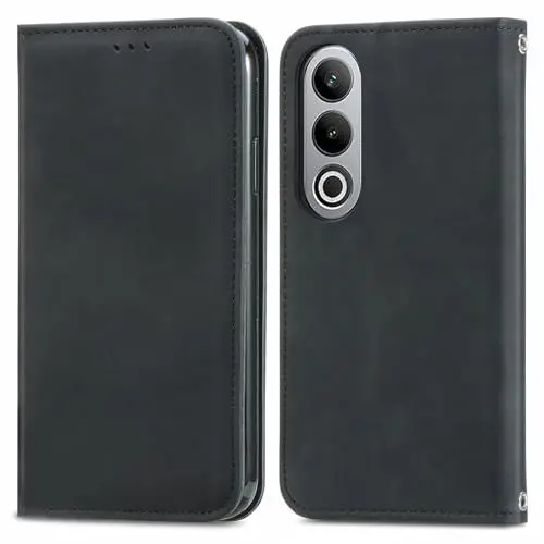 Produktbild: WBWONE Hülle für OnePlus Nord 4 5G, TPU/PU Premium Lederhülle Handyhülle Geldbörse (Kartenfächer) (Standfunktion) Stoßfest Schutzhülle - Schwarz