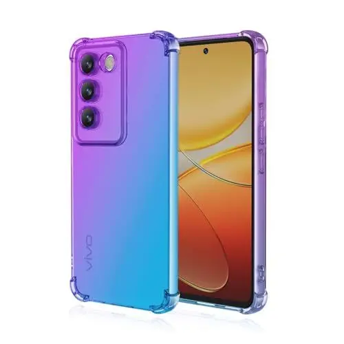 Produktbild: WBWONE Silikon Hülle für VIVO V40 SE 5G Case, Handyhülle Transparent Dünne Weiche Gradient TPU Soft Stoßfest Durchsichtige Schutzhülle Cover Bumper (Lila Blau)