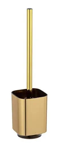 Produktbild: WENKO WC-Garnitur Mod. Auron Gold, WC-Bürstenhalter aus, inkl. hygienischer Toilettenbürste, Bürstenkopf auswechselbar
