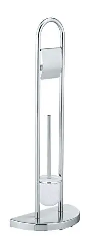 Produktbild: WENKO WC-Garnitur Raumwunder WC-Bürstenhalter, platzsparend, halber Standfuß Chrom