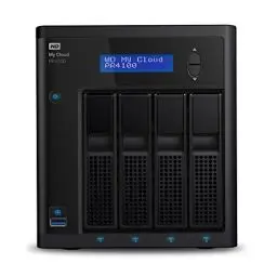 Produktbild: WD My Cloud Pro Series PR4100 56 TB (4-bay NAS, 1,6-GHz-Quad-Core-Prozessor mit 4GB DDR3L Arbeitsspeicher, RAID 0, 1, 5, 10, JBOD und Spanning, Backup-Optionen)
