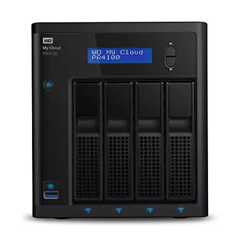 Produktbild: WD My Cloud Pro Series PR4100 56 TB (4-bay NAS, 1,6-GHz-Quad-Core-Prozessor mit 4GB DDR3L Arbeitsspeicher, RAID 0, 1, 5, 10, JBOD und Spanning, Backup-Optionen)