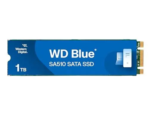 Produktbild: WD Blue SA510 SATA SSD 1 TB M.2 2280 (Lesen bis 560 MB/s, Schreiben bis 520 MB/s, Upgrade für PC/Laptop, dreimonatiges Probeabo von Dropbox Professional, Western Digital SSD Dashboard)
