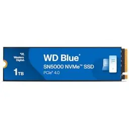 Produktbild: WD Blue SN5000 NVMe SSD 1 TB interne SSD (Geschwindigkeiten von bis zu 5.150 MB/s/4.900 MB/s Lesen/Schreiben, 600 TBW, Western Digital nCache 4.0, Acronis True Image for Western Digital)