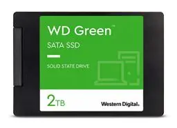 Produktbild: WD Green SATA SSD interne SSD 2 TB (2,5 Zoll Modul für den Einsatz in Laptops und Desktop PCs, SLC-Caching-Technologie, Stoßfest, WD F.I.T. Lab-zertifiziert) grün