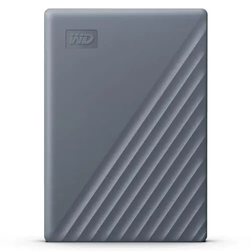 Produktbild: WD My Passport-Festplatte, funktioniert mit USB-C 4 TB (Mobile Festplatte, Passwortschutz, Backup-Software, USB 3.2 Gen 1, 3 Jahre Garantie) Siliziumgrau