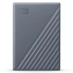 Produktbild: WD My Passport-Festplatte, funktioniert mit USB-C 5 TB (Mobile Festplatte, Passwortschutz, Backup-Software, USB 3.2 Gen 1, 3 Jahre Garantie) Siliziumgrau