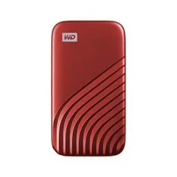 Produktbild: WD My Passport SSD 500 GB mobiler SSD Speicher (NVMe-Technologie, USB-C und USB 3.2 Gen-2 kompatibel, Lesen 1050 MB/s, Schreiben 1000 MB/s) rot