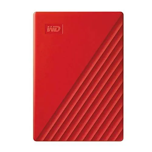 Produktbild: WD My Passport externe Festplatte 4 TB (mobiler Speicher, schlankes Design, herunterladbare Software, automatische Backups, Passwortschutz) Rot - auch kompatibel mit PC, Xbox und PS4