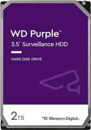 Produktbild: WD Purple interne Festplatte 2 TB (3,5 Zoll, Festplatte für Überwachungskamera, AllFrame-Technologie, 180 TB/Jahr Workloads, 64 MB Cache, SATA 6 Gbit/s, für Dauerbetrieb)