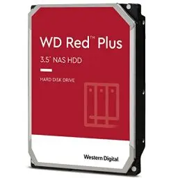 Produktbild: WD Red Plus interne Festplatte NAS 8 TB (3,5'', Datenübertragung bis 210 MB/s, Workload 180 TB/Jahr, 7.200 U/min, 256 MB Cache, 8 Bays) Rot