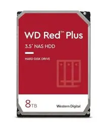 Produktbild: WD Red Plus interne Festplatte NAS 8 TB (3,5 Zoll, Workload-Rate 180 TB/Jahr, 5.640 U/min, 128 MB Cache, 185 MB/s Übertragungsrate, NASware-Firmware für Kompatibilität, 8 Bays) Rot
