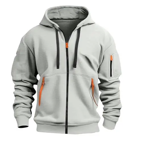 Produktbild: Sweatjacke Herren,Jacke Herren,Kapuzenstrickjacke Sportjacke Jogging Hoodie Jungen & Männer Sweatshirt Reißverschluss Tasche Multifunktionale Strickjacke Hoodie Oversized Kapuzenjacke Outdoorjacke