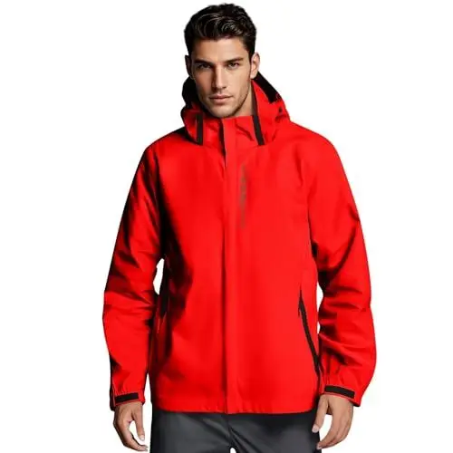Produktbild: WDCHAOYUE Herren Regenjacke Wasserdicht,Mantel Herren Regenjacke Wasserdichter, Regenmantel Mit Kapuze Für Männer Atmungsaktiv Windbreaker Winddichter Outdoor Leichtgewicht