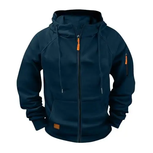 Produktbild: WDCHAOYUE Kapuzenjacke Herren,Hoodie Herren Reißverschluss Kapuzenjacke Sweatjacke Zip Sweater Casual Arbeitspullover Mit Taschen Und Reißverschluss-Armablage