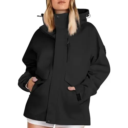 Produktbild: WDCHAOYUE Regencape Damen Wasserdicht,Mantel Damen Regenjacke Leicht Softshelljacke Fahrrad Regenjacke Fahrradjacke Wasserdicht Softshelljacke Elegant Funktionsjacke Mit Kapuze