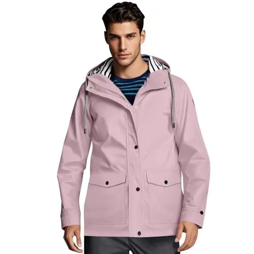 Produktbild: WDCHAOYUE Regenjacke Herren Leicht,Mantel Herren Regenjacke Wasserdichter, Regenmantel Mit Kapuze Für Männer Atmungsaktiv Windbreaker Winddichter Outdoor Leichtgewicht