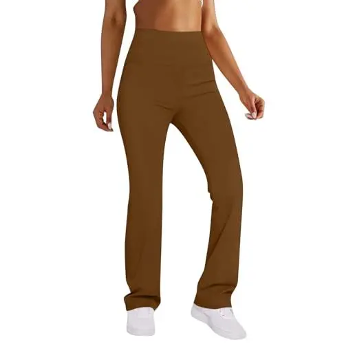 Produktbild: WDCHAOYUE Sommer Hosen Frauen Lässige Frau Clubbing Summer Tunikas Joggers Elegantes Flare mit Taschen Fit Elastische Braun L