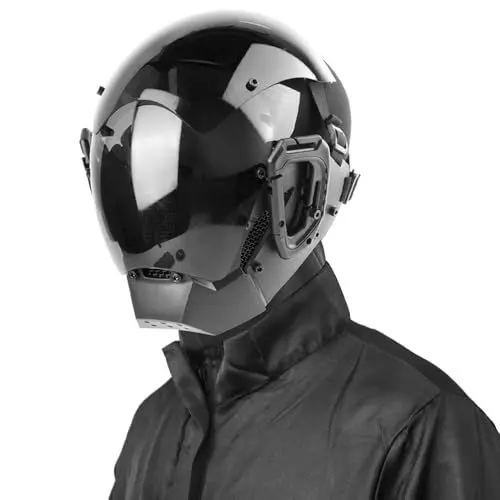 Produktbild: WDKXCN Cyberpunk Maske, Futuristische Technologie Helm Maske, Cyberpunk Helm mit inklusiven Mask, Cosplay Mask für Erwachsene Halloween Party, Cyber Mask fit Party Musik Festival Zubehör