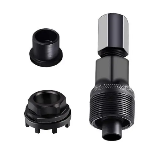 Produktbild: WDKXCN Fahrrad Lockring Tool,Fahrrad Kurbelabzieher Kurbel, 42mm Fahrrad Tretlager Werkzeug mit 1 Satz Kurbel Entferner Fahrrad,Werkzeug Kompatibel mit ISIS 8-Stufen-Innenlagerschalen(Schwarz)
