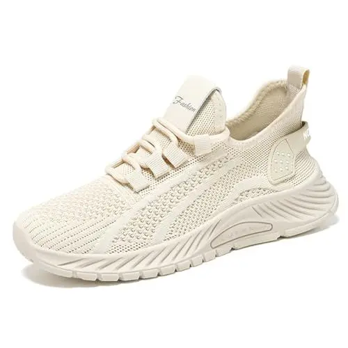 Produktbild: WDRHC Schuhe Damen Turnschuhe Sneaker Sportschuhe Leichte Laufschuhe Hallenschuhe Atmungsaktiv Walkingschuhe Indoor Fitnessschuhe Joggingschuhe Beige