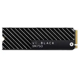 Produktbild: WD_BLACK SN750 NVMe SSD mit Heatsink 500 GB interne SSD (Gaming SSD, 3430 MB/s Lesegeschwindigkeit, mit Kühlkörper, NVMe SSD-Performance, WD_BLACK SSD Dashboard) schwarz