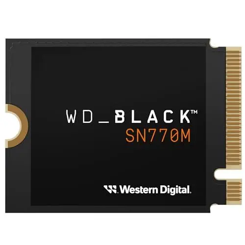 Produktbild: WD_BLACK SN770M 1 TB M.2 2230 NVMe SSD, für Handheld-Spielkonsolen und kompatible Laptops mit PCIe Gen 4.0, bis zu 5.150 MB/s, TLC 3D NAND, Ideal für Asus ROG Ally, Steam Deck, Microsoft Surface