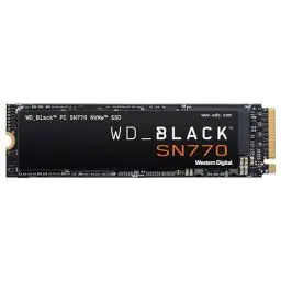 Produktbild: WD_BLACK SN770 NVMe SSD 500 GB (High-Performance NVMe SSD, Gaming SSD, PCIe Gen4, M.2 2280, Lesen 5.000 MB/s, Schreiben 4.000 MB/s) Schwarz