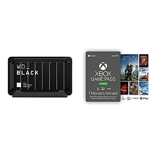 Produktbild: WD_Black D30 2 TB Game Drive SSD + Xbox Game Pass Ultimate | 1 Monate Mitgliedschaft | Xbox/Win 10 PC - Download Code