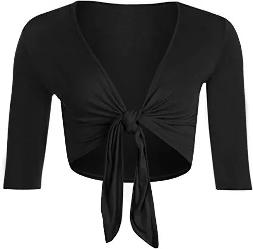 Produktbild: WearAll - Damen Binden Jäckchen Cardigan Top Übergröße - Schwarz - 50-52