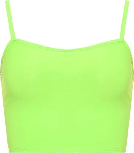 Produktbild: WearAll - Damen Camisole Träger Crop Bralet Vest Top - Neon Grün - 36-38