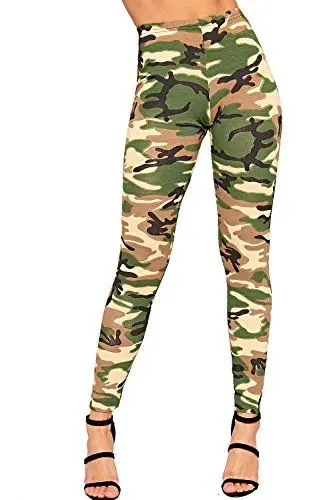 Produktbild: WearAll - Damen Camouflage Leggings in voller länge Langen Armee Druck Knöchel - Grün - 36 bis 38