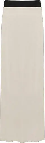 Produktbild: WearAll - Damen Übergröße Elastisch Stretch Maxi Rock in Voller Länge - Crème - 52-54