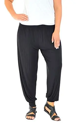 Produktbild: WearAll - Damen Übergröße Harem Druck lang und volle Hosen - Schwarz - 44 bis 46