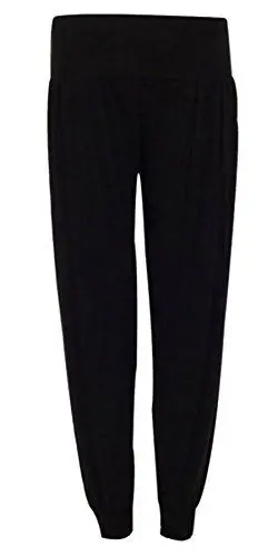 Produktbild: WearAll - Damen Übergröße Harem Hose Lange Länge elastisch - Schwarz - 52-54