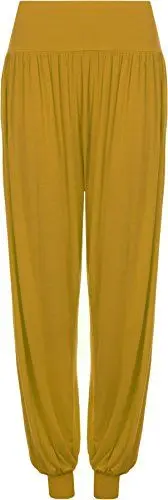 Produktbild: WearAll - Damen Übergröße Harem Hose Lange Länge elastisch - Senf - 52-54