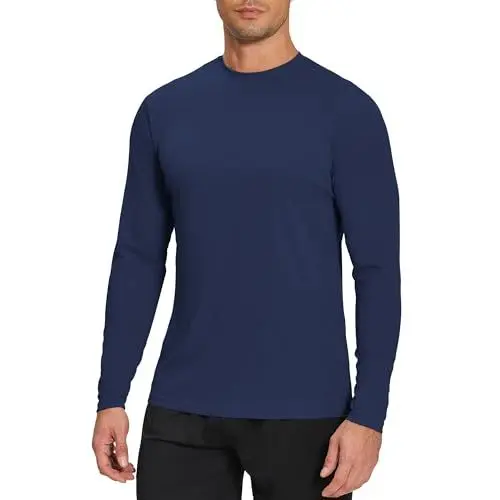 Produktbild: Weardear Herren UV Langarmshirts UPF 50+ Sonnenschutz Funktionsshirts Rashguard Leicht Atmungsaktiv Outdoor Langarm T-Shirt Langarm Trainingsshirt Herren Wasser Sommer Navy blau XXL
