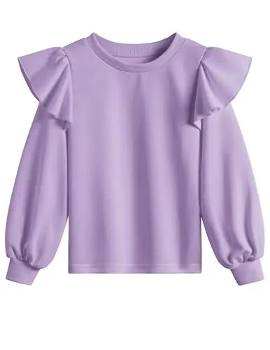 Produktbild: Weardear Mädchen Sweatshirt Rüschen Langarm Pullover Rundhals Kinder Herbst Winter Freizeit Sport Langarmshirt für Mädchen 13-14 Jahre