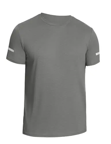 Produktbild: Weardear Sport Shirt Männer Gym Shirt Herren Kurzarm Sommer Trainingsshirt Fitness Laufshirt Kurzarm Wandershirt für Running Workout Bodybuilding Hellgrau S