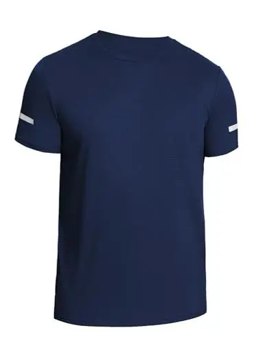 Produktbild: Weardear Sport T-Shirts für Herren Running Shirt Herren Kurzarm Laufshirt Kompression Schnelltrocknendes Trainingsshirt Fitness Shirt Herren Navy blau M
